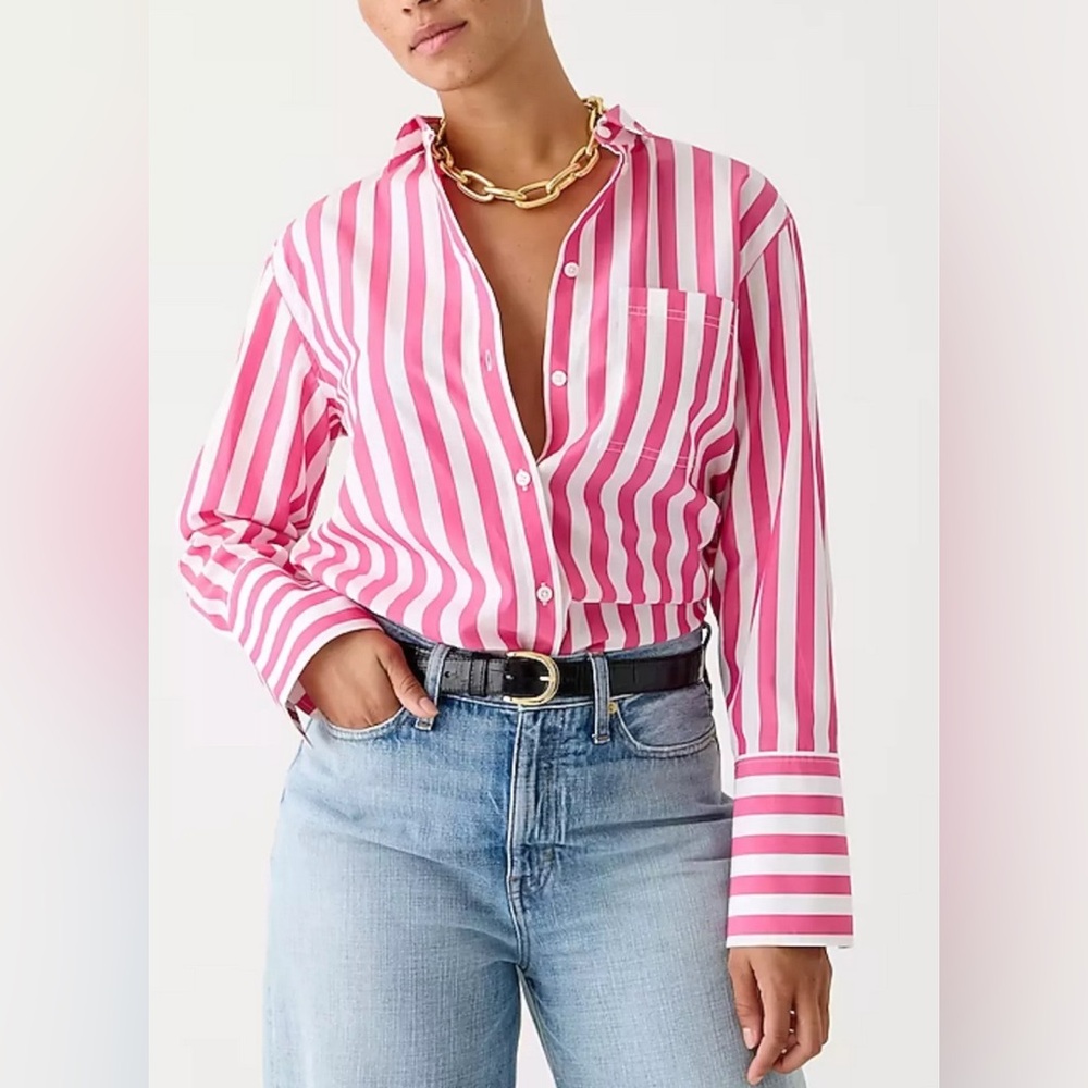 NWT Garcon Classic Shirt by J.Crew Size 20 Pink White